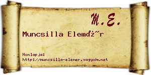 Muncsilla Elemér névjegykártya